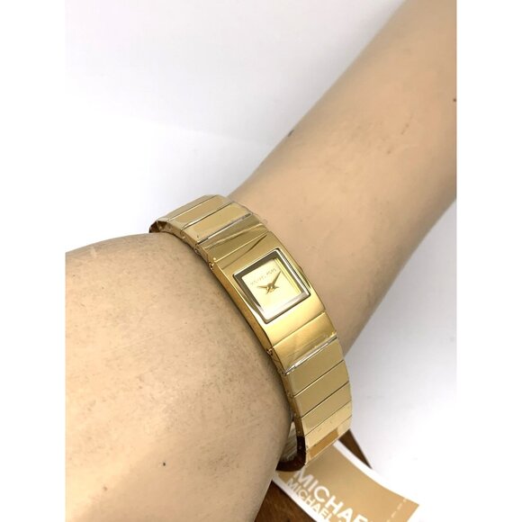 Michael Kors Women's Watch MK4885 Quartz Gold Stainless Steel Petite Tank 15mm - Picture 6 of 14